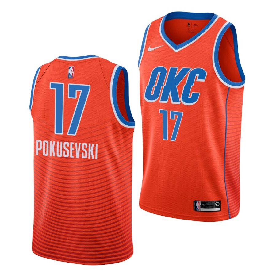 aleksej pokusevski thunder statement 2020 nba draft 2020 21 orange jersey