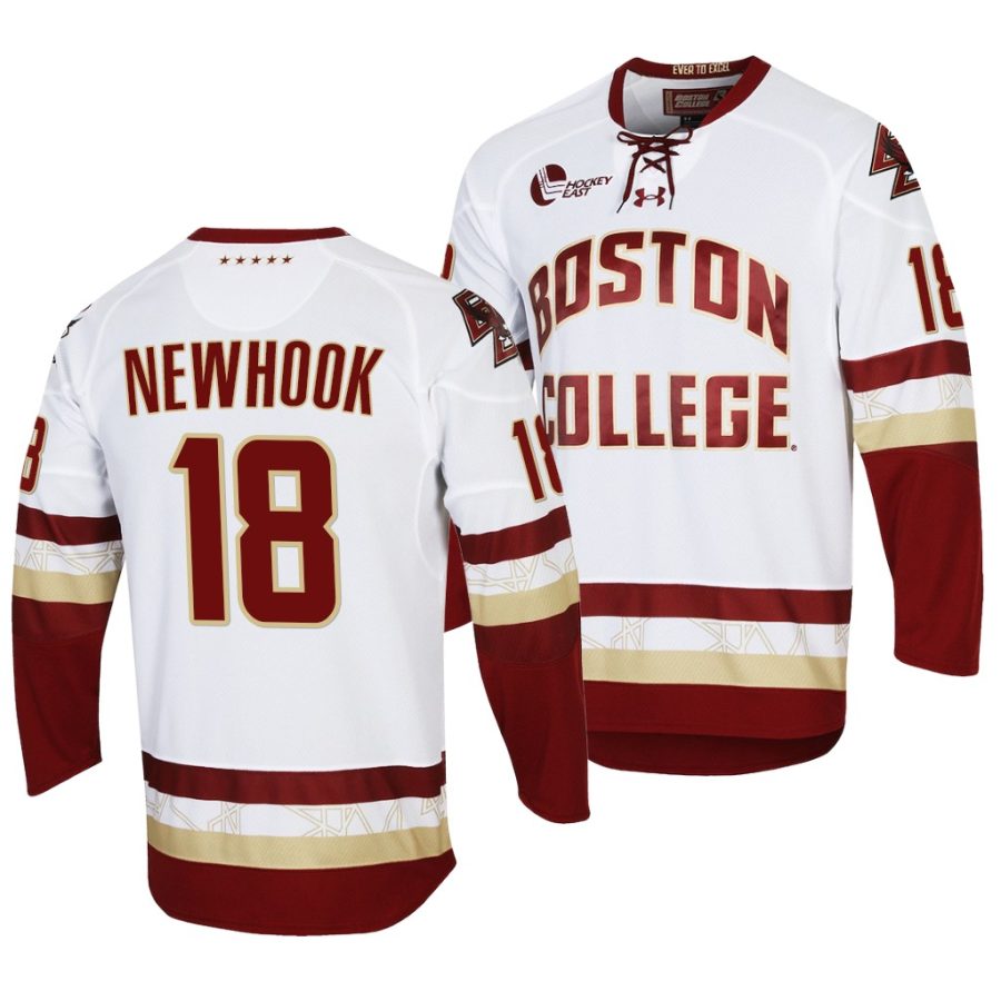 alex newhook ncaa college hockey white replica jersey