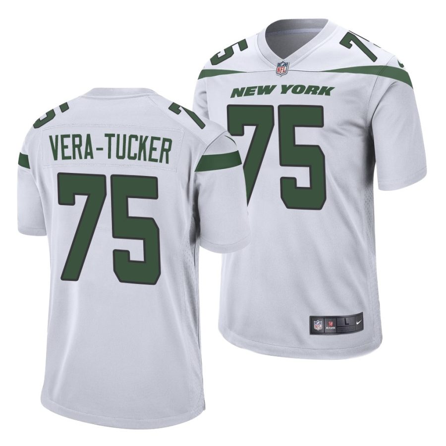 alijah vera tucker jets 2021 nfl draft game men's white jersey