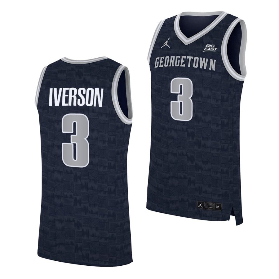 allen iverson navy college basketball alumni jersey