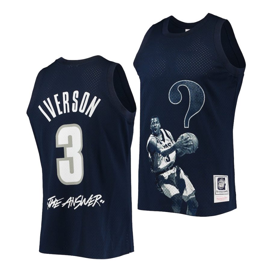 allen iverson navy the answer georgetown hoyas jersey