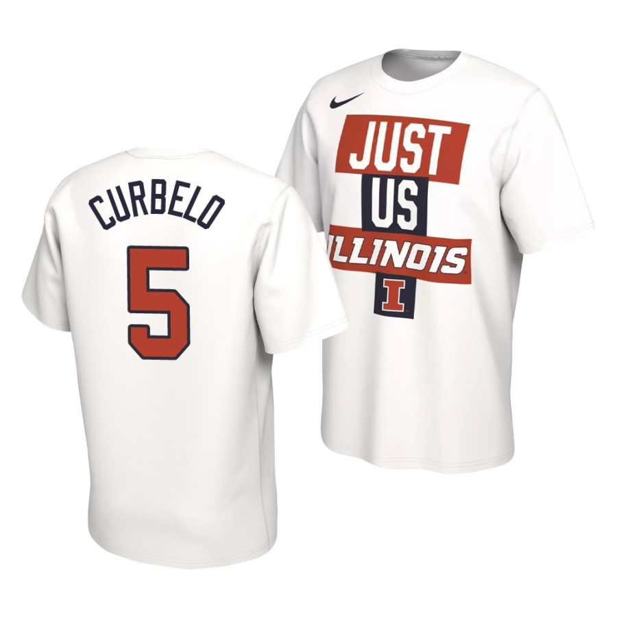 andre curbelo white just us bench illinois fighting illini shirt