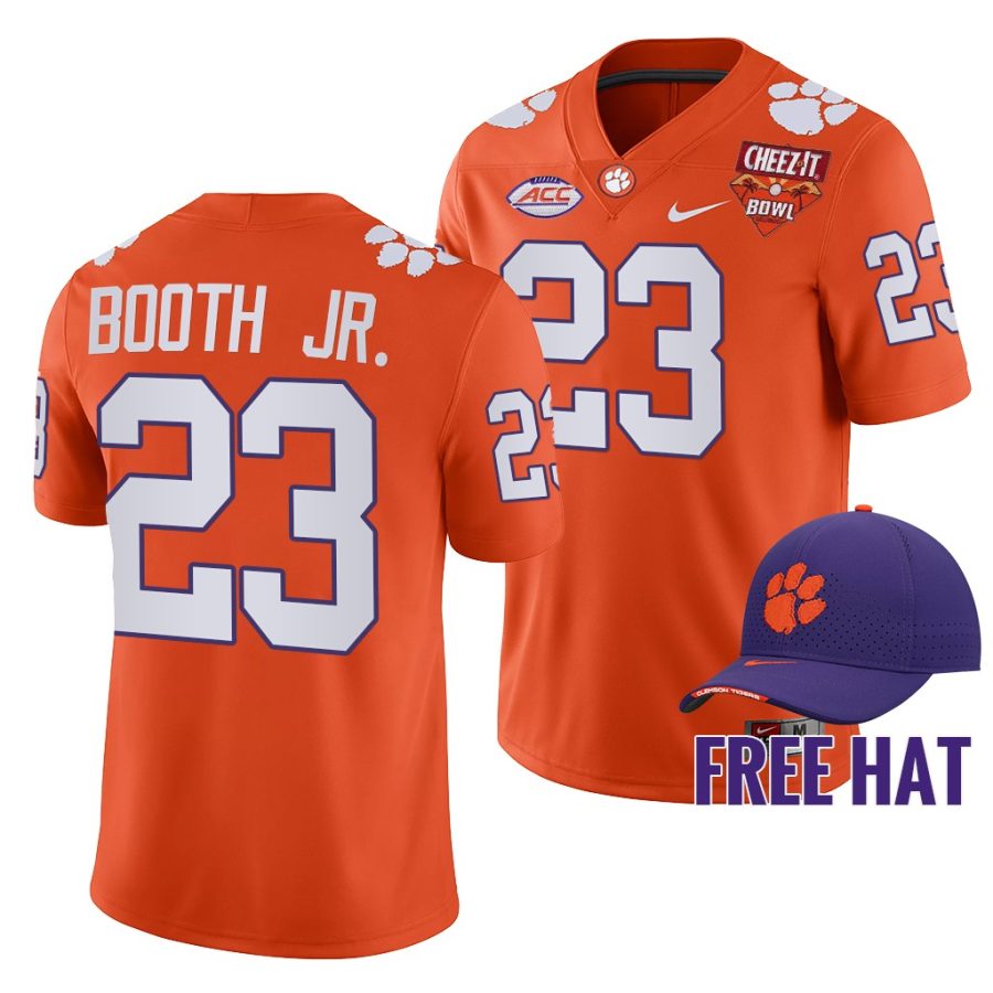 andrew booth jr. clemson tigers orange 2021 cheez it bowl cfp jersey