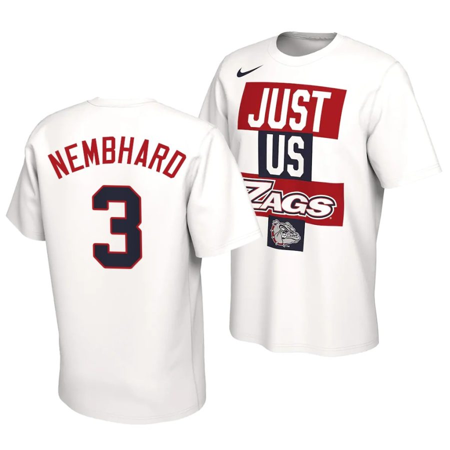 andrew nembhard white just us gonzaga shirt 0