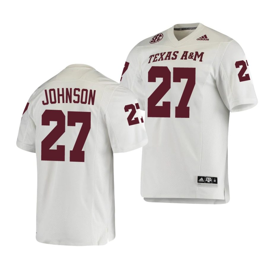 antonio johnson white college football texas a&m aggies jersey