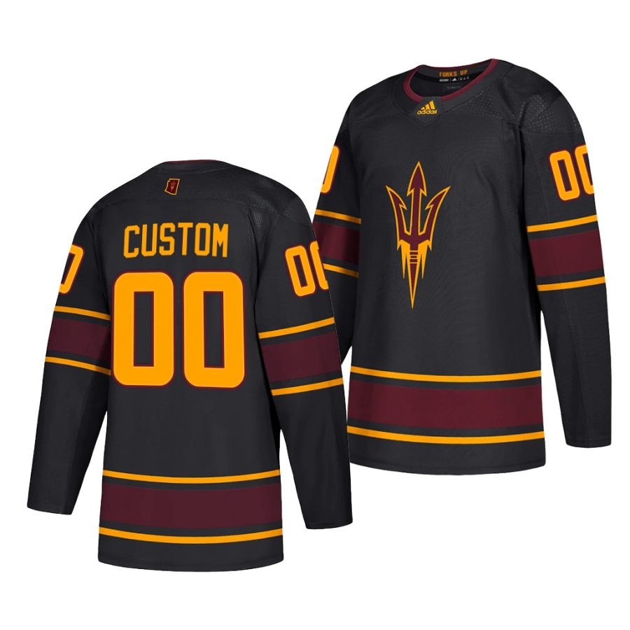 arizona state sun devils custom 2020 21 replica black college hockey jersey