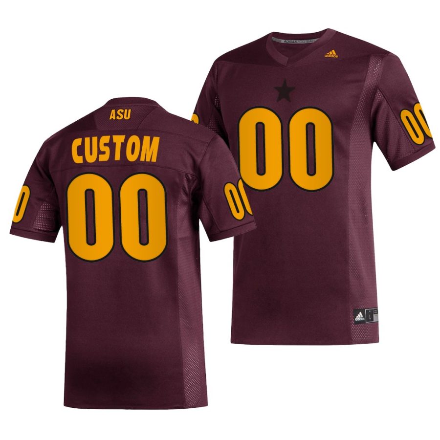 arizona state sun devils custom maroon replica men's jersey 0