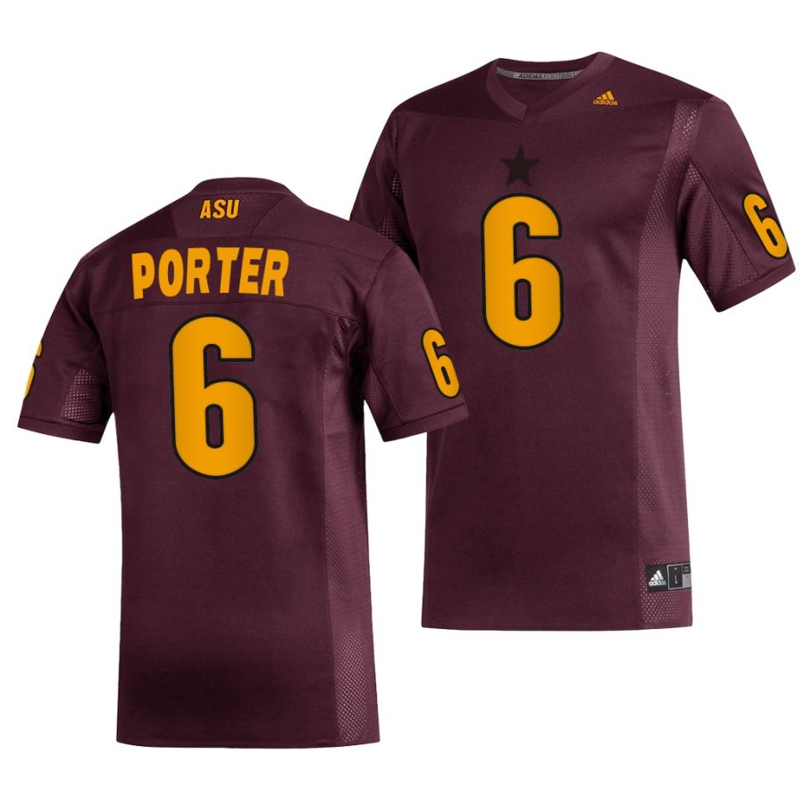 arizona state sun devils geordon porter maroon replica men's jersey 0