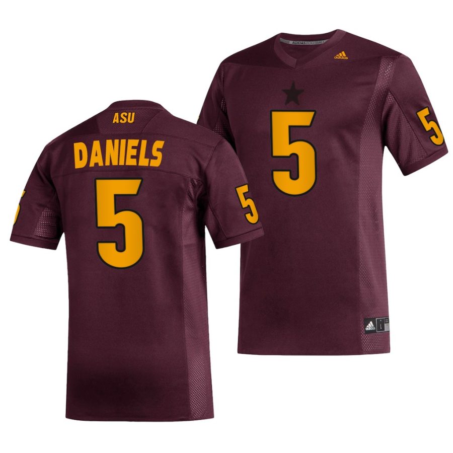 arizona state sun devils jayden daniels maroon replica men's jersey