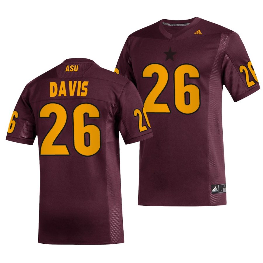 arizona state sun devils keith davis maroon replica men's jersey