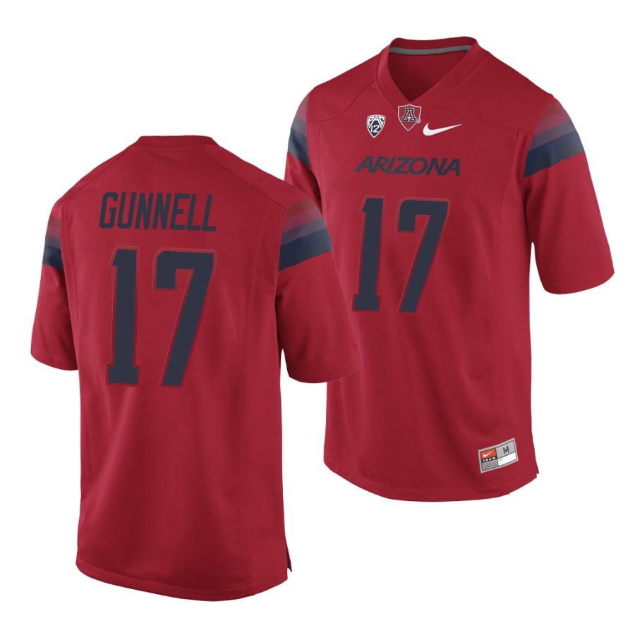 arizona wildcats grant gunnell red college football men's jersey