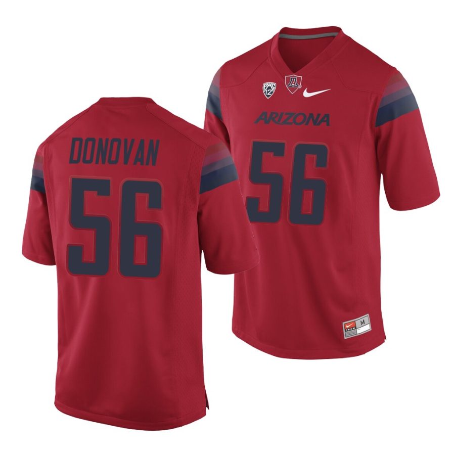 arizona wildcats josh donovan red college football men's jersey