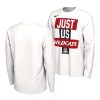 arizona wildcats white just us bench long sleeve men t shirt