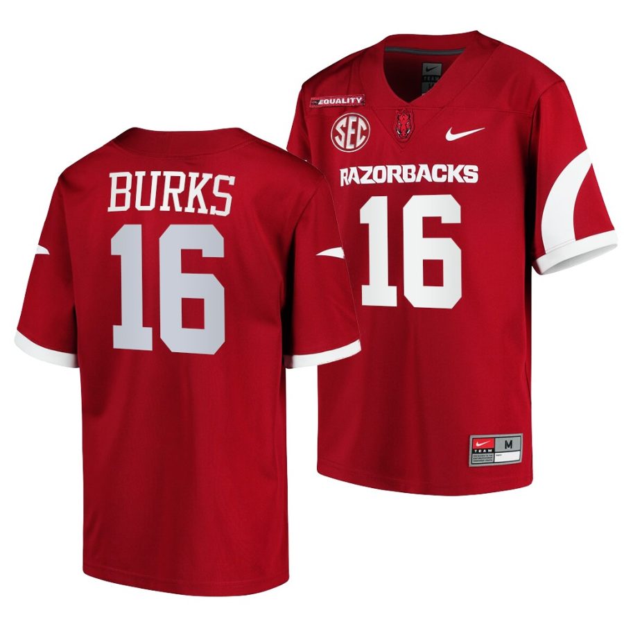 arkansas razorbacks treylon burks youth cardinal equality 2021 22 jersey