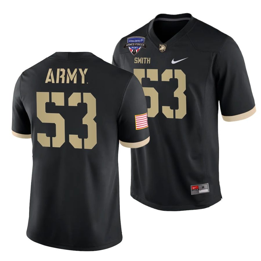 army black knights arik smith black 2021 armed forces bowl champions jersey