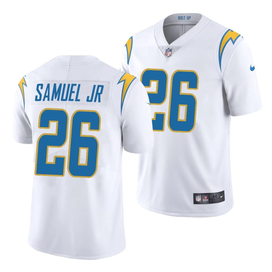 asante samuel jr. chargers 2021 nfl draft vapor limited men's white jersey