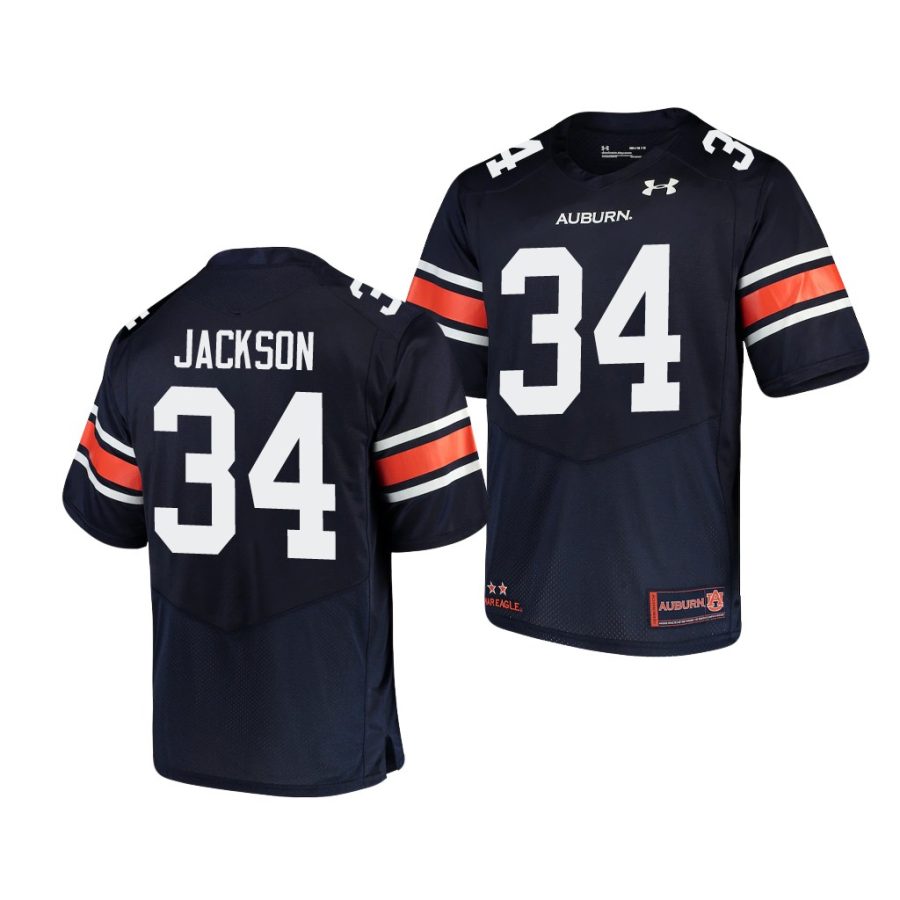 auburn tigers bo jackson navy replica men's jersey 0