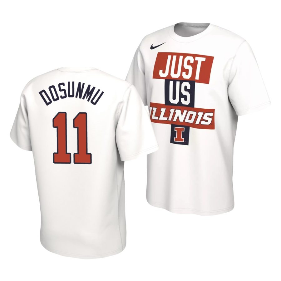 ayo dosunmu white just us bench illinois fighting illini shirt