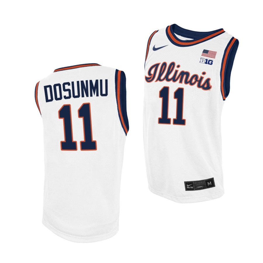 ayo dosunmu white throwback men jersey