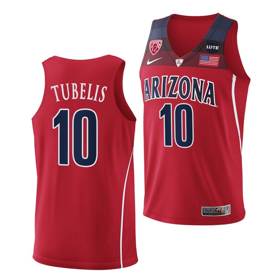 azuolas tubelis red college basketball 2021 22replica jersey