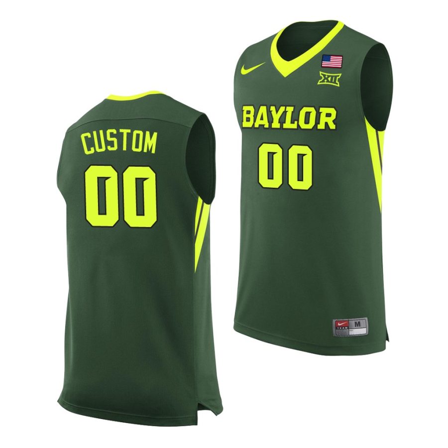 baylor bears custom green college basketball replica jersey