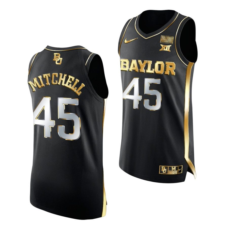 baylor bears davion mitchell 2021 march madness golden authentic black jersey