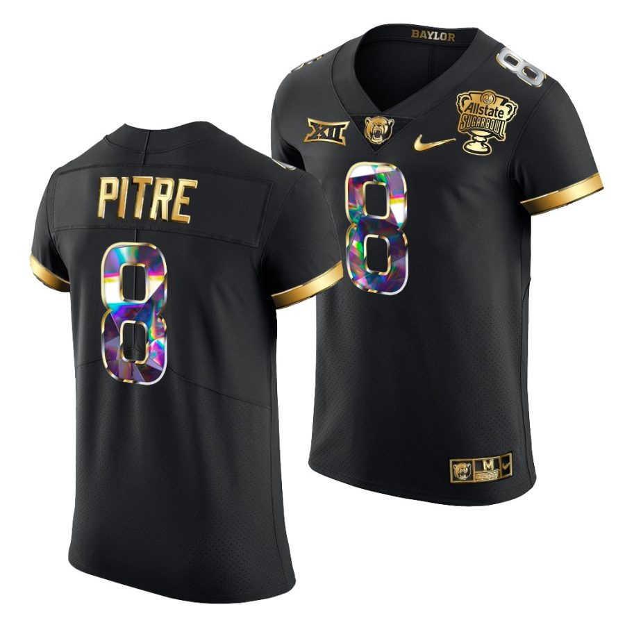 baylor bears jalen pitre 2022 sugar bowl golden diamond edition black jersey