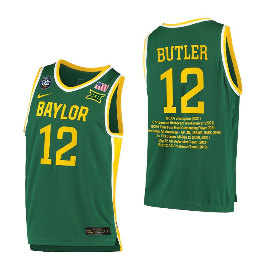 baylor bears jared butler green 2021 ncaa final four mop career awards jersey