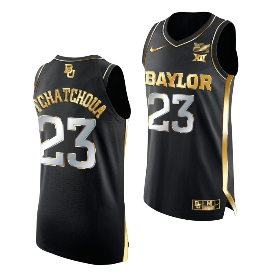 baylor bears jonathan tchamwa tchatchoua 2021 march madness golden authentic black jersey