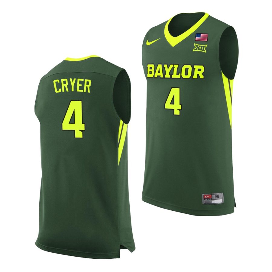 baylor bears l.j. cryer green college basketball replica jersey