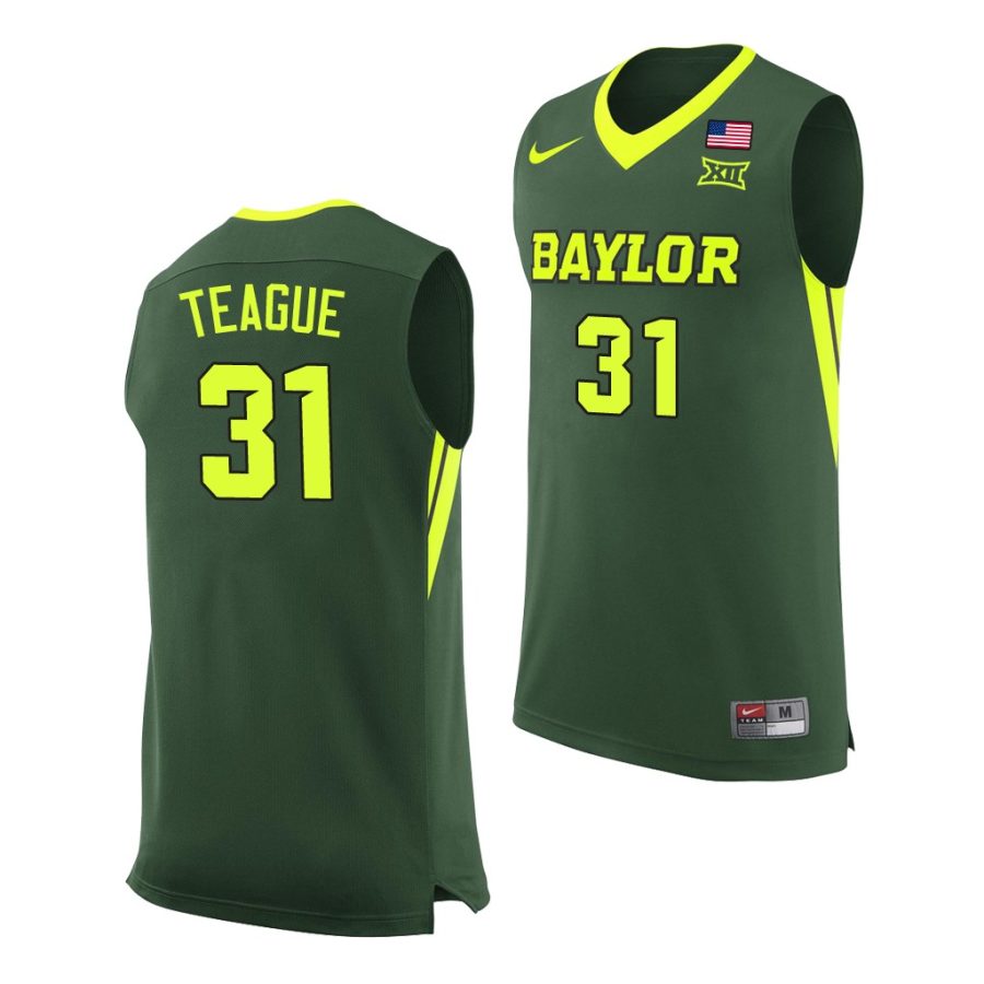 baylor bears macio teague green college basketball replica jersey