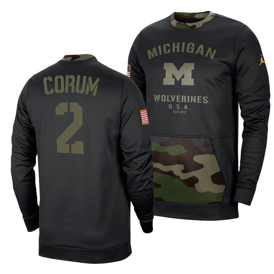 blake corum camo veterans day 2021 michigan wolverines hoodie