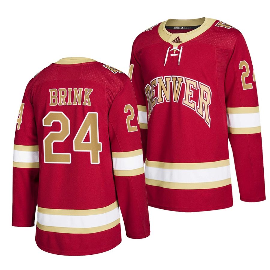 bobby brink ncaa college hockey red road jersey