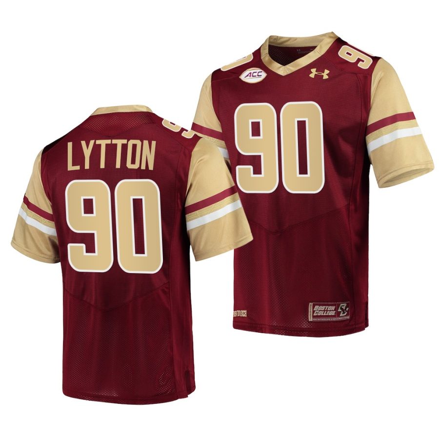 boston college eagles connor lytton maroon college football men jersey