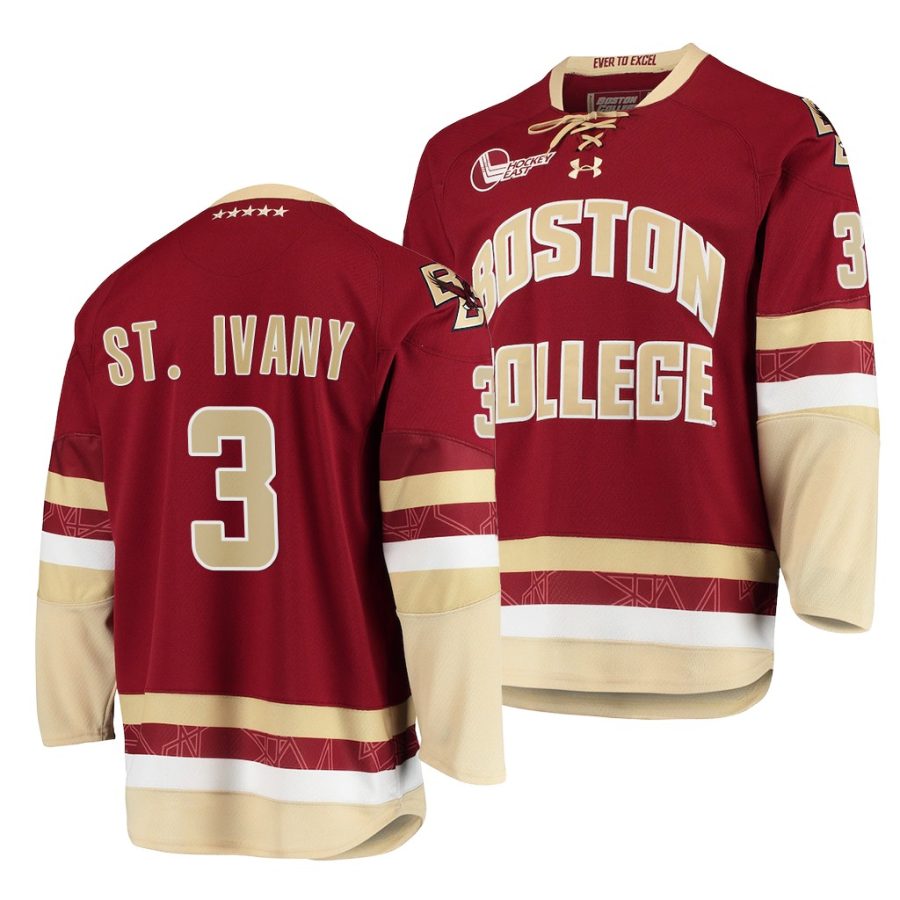 boston college eagles jack st. ivany 2021 22 college hockey maroon replica jersey