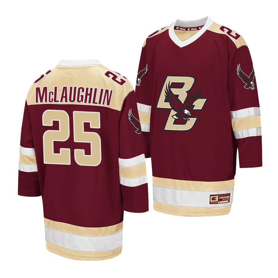 boston college eagles marc mclaughlin 2021 22 college hockey maroon away jersey