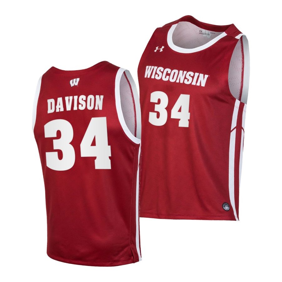 brad davison red replica men jersey