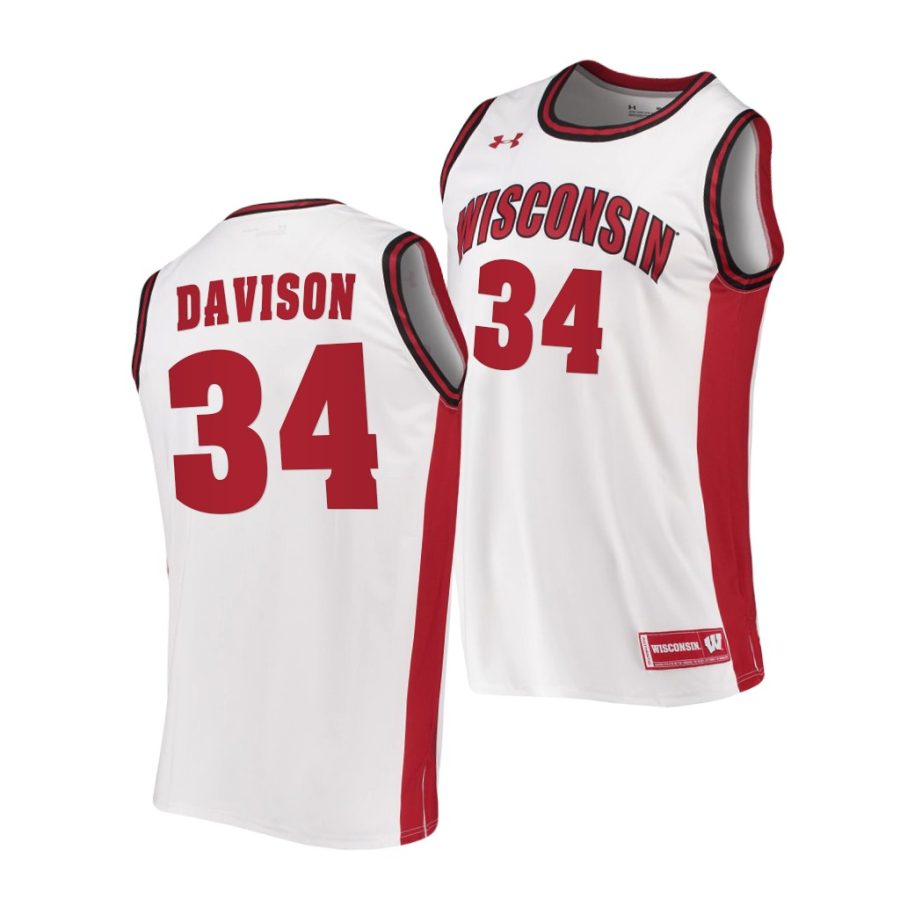 brad davison white replica men jersey