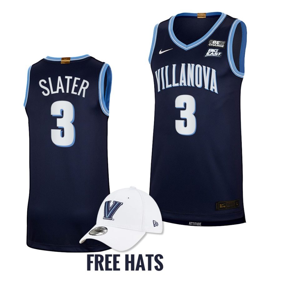 brandon slater villanova wildcats navy 2021 22elite basketball road jersey