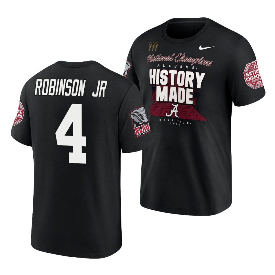 brian robinson jr. black 2020 national champions alabama crimson tide shirt