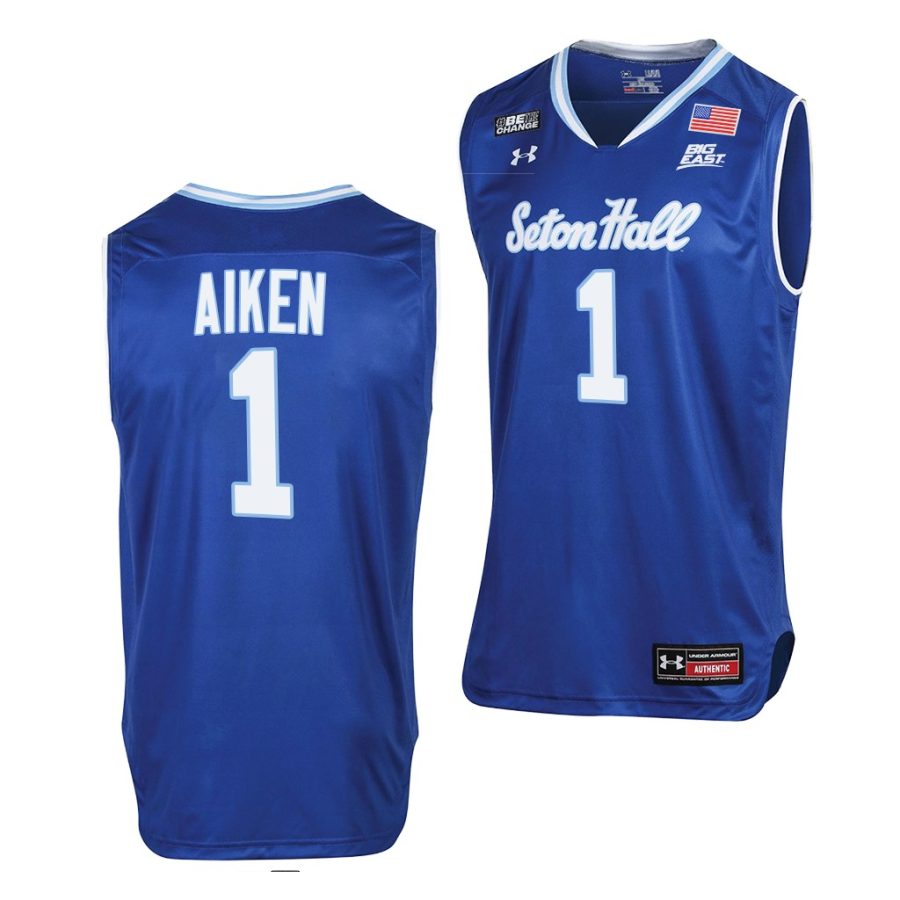 bryce aiken seton hall pirates college basketball 2021 22 throwback jersey