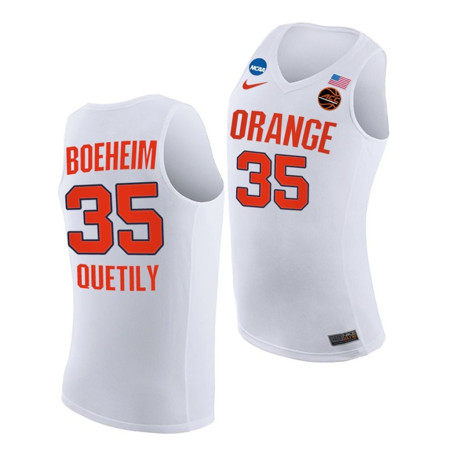 buddy boeheim white 2021 march madness sweet 16 syracuse orange jersey 0