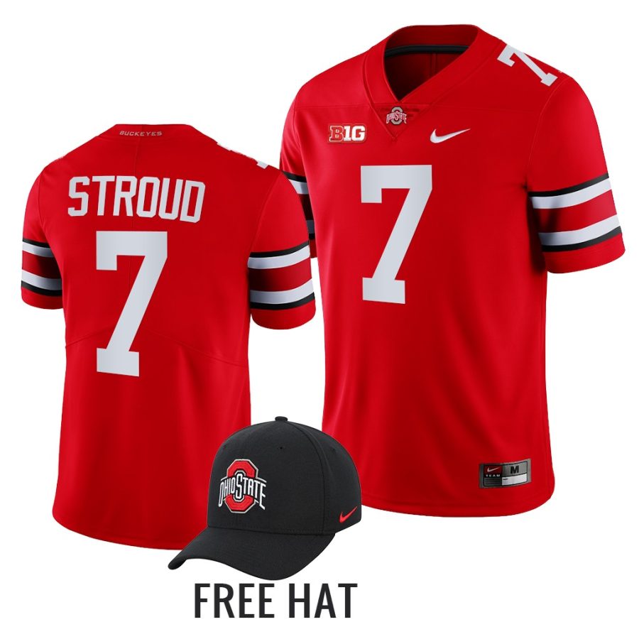 c.j. stroud ohio state buckeyes scarlet color rush special uniform jersey