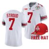 c.j. stroud ohio state buckeyes white 2022 rose bowl college football playoff jersey