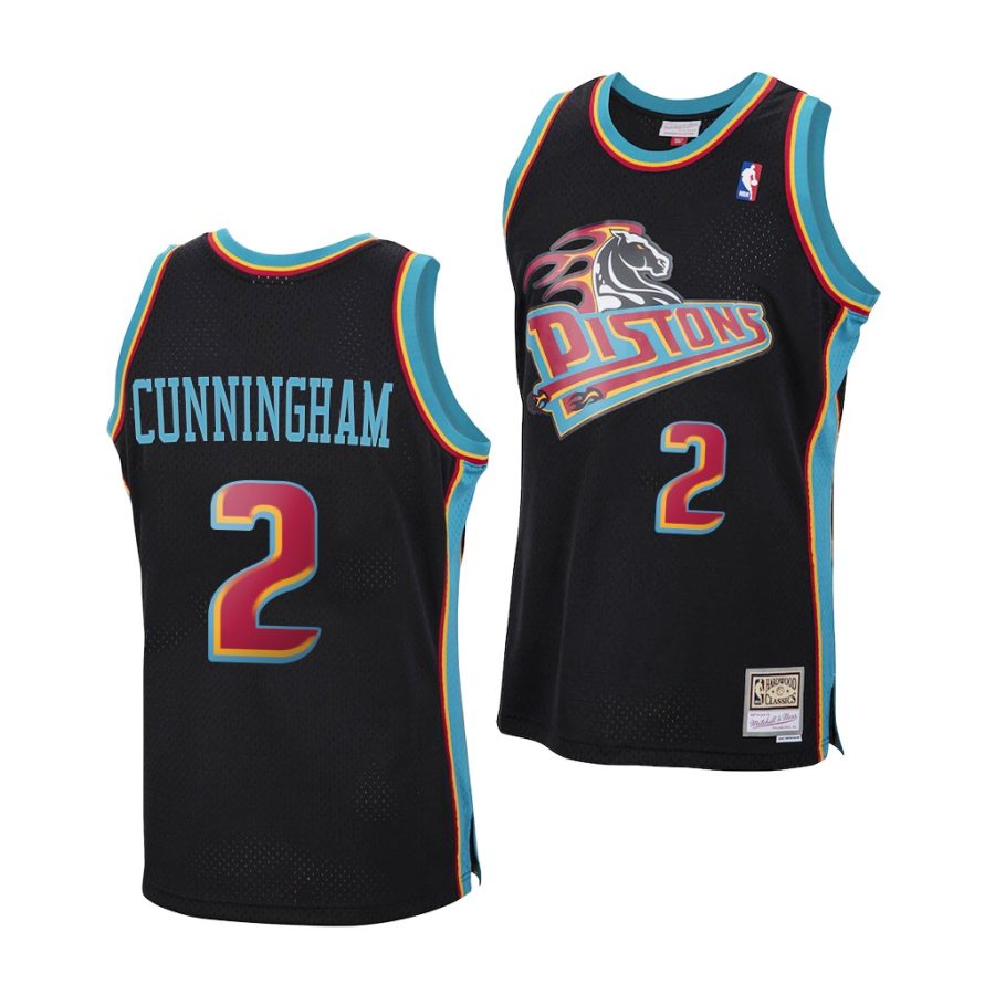 cade cunningham pistons black hardwood classics 2021 nba draft jersey