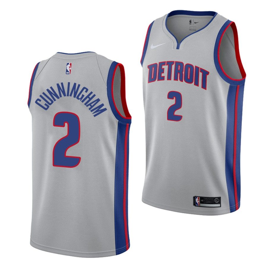 cade cunningham pistons gray 2021 nba draft first 2021 nba draft jersey