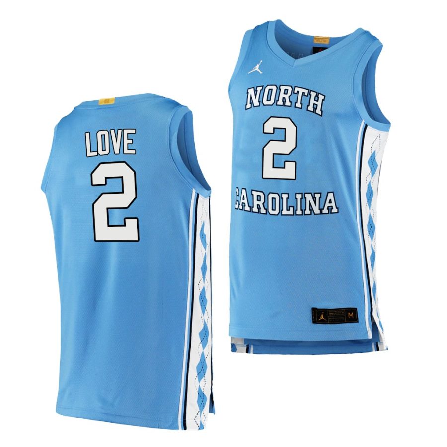 caleb love blue authentic north carolina tar heels jersey