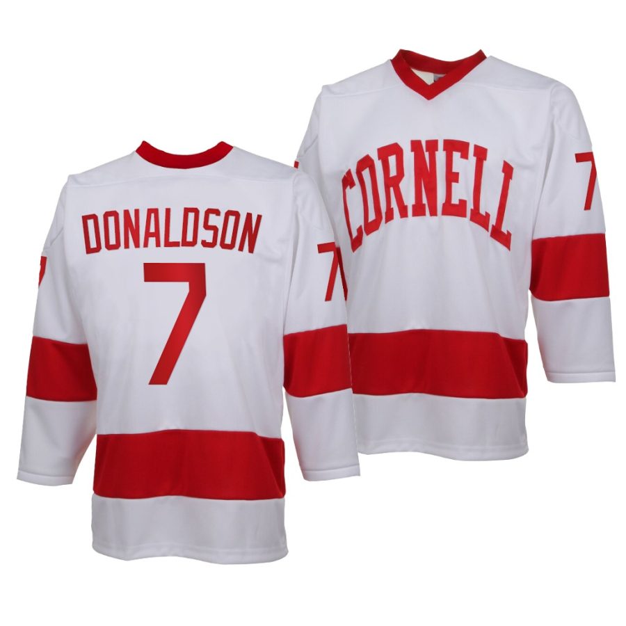 cam donaldson ncaa college hockey white replica jersey