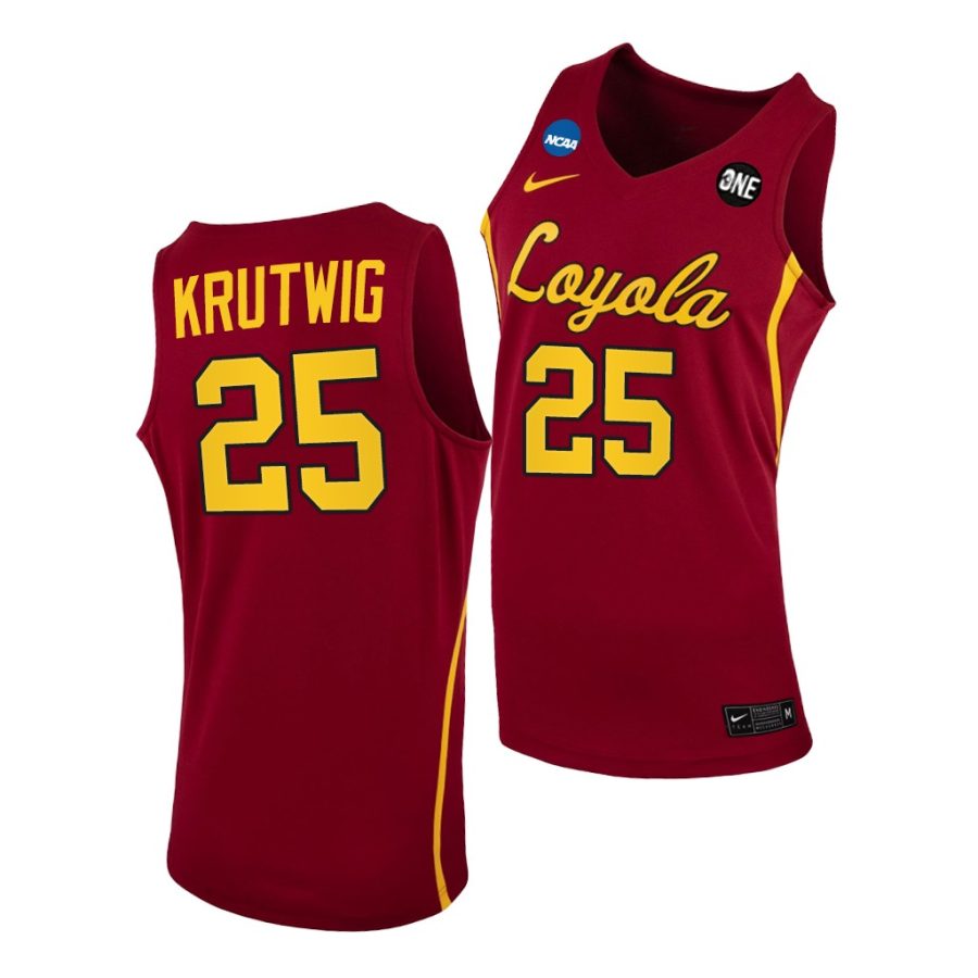 cameron krutwig maroon 2021 march madness sweet 16 loyola chicago ramblers jersey