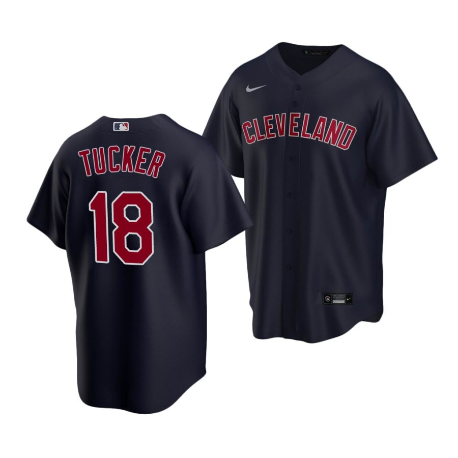 carson tucker indians 2020 mlb draft replica alternate navy jersey